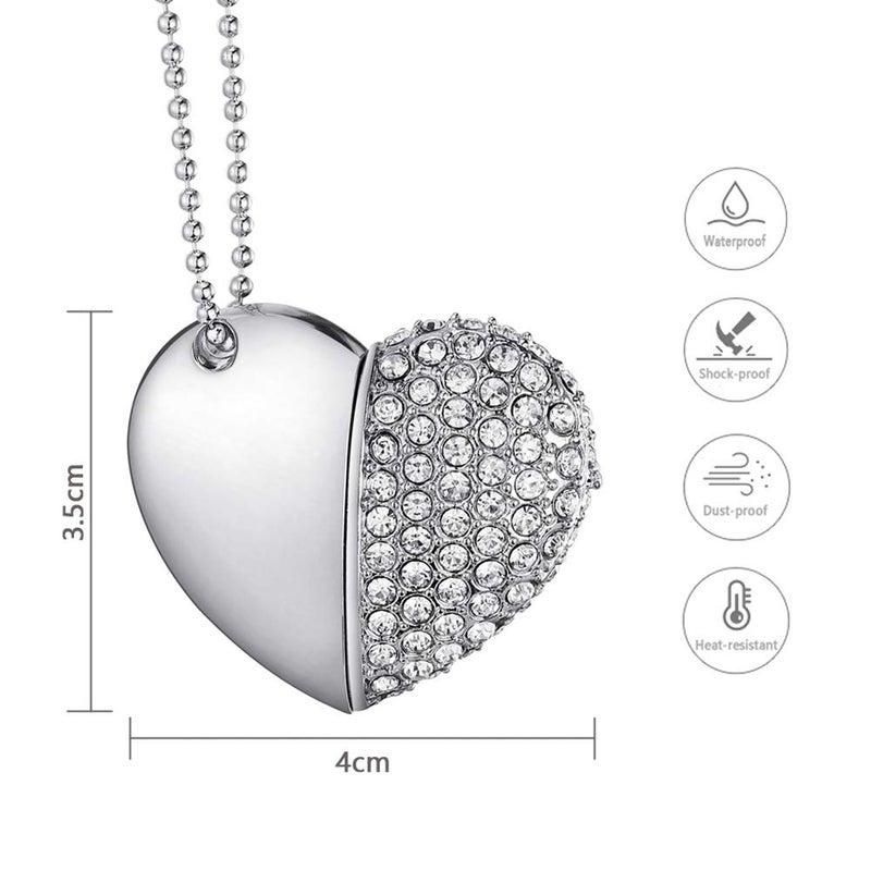 GARRULAX USB Flash Drive, 8GB / 16GB / 32GB / 64GB USB2.0 USB Memory Stick Date Storage Pendrive Thumb Drives(32GB,Silver) - Image 2
